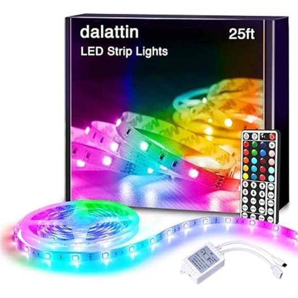 Led Lights for Bedroom 25ft RGB 5050 Led Strip Lights Color Changing Kit - Picture 5 of 7